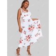thumbnail image 2 of Maxi Vestido de Talla Extra con Estampado de Flores con Lazo Rosegal  Vestidos casuales de talla grande, 2 of 4