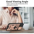 thumbnail image 5 of Sturdy Case for Apple iPhone 12 Mini (Not 12) with Slide Camera Window, Heavy Duty Military Grade Protection Phone Cover Built-in 360°Rotate Ring Stand for Apple iPhone 12 Mini SJ Rose Gold, 5 of 14