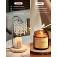thumbnail image 5 of Crystal Candle Warmer Lamp with Timer Dimmer, Silver Chrome - Elegant Home Decor for Jar Candles, 5 of 6