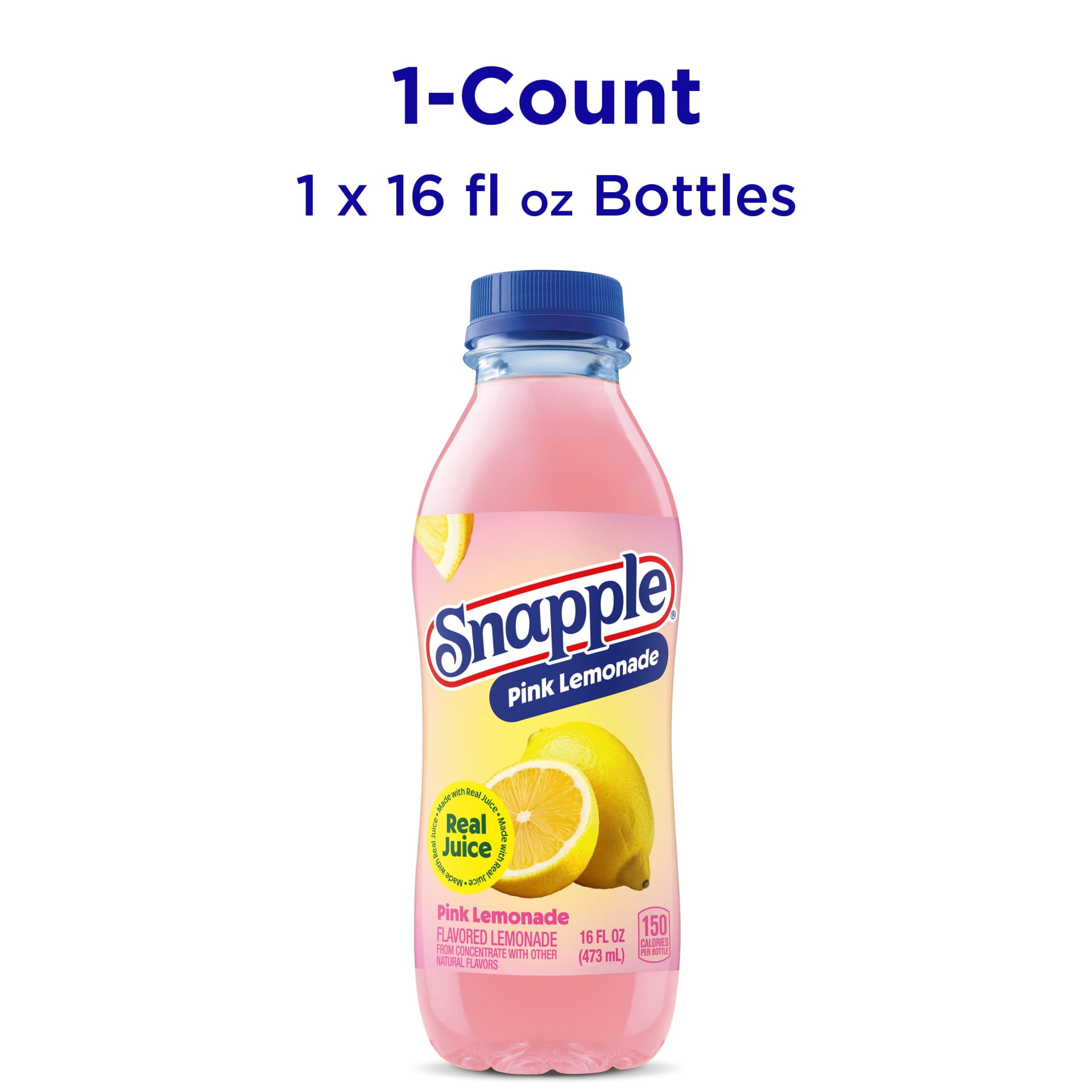 Snapple Pink Lemonade Juice Drink, 16 fl oz recycled plastic