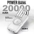 thumbnail image 2 of Power Bank Pila Batería Recargable Kimhi Cargador Inalambrico 20,000mah Carga Rapida Portatil Color Verde Con 4 Cables Y 2 Puertos Usb Cargador Para Celular Tablet Banco De Energia Pantalla Led, 2 of 6