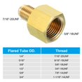 thumbnail image 5 of Uxcell Flare Connector SAE 45 Degree Flare Brass Adapter Flare Pipe Fitting 3/8 inch Female Flare x 1/4 inch Male Flare 2 pcs, 5 of 7