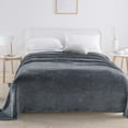 thumbnail image 4 of Cooling Summer Blanket - Lightweight, Breathable & Cool-to-the-Touch Microfiber Quilt for All Seasons - Dark Gray - 47.24x78.74in, 4 of 6