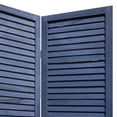 thumbnail image 4 of Wooden 3 Panel Shutter Screen with Fitted Slats, Dark Blue - Saltoro Sherpi, 4 of 5