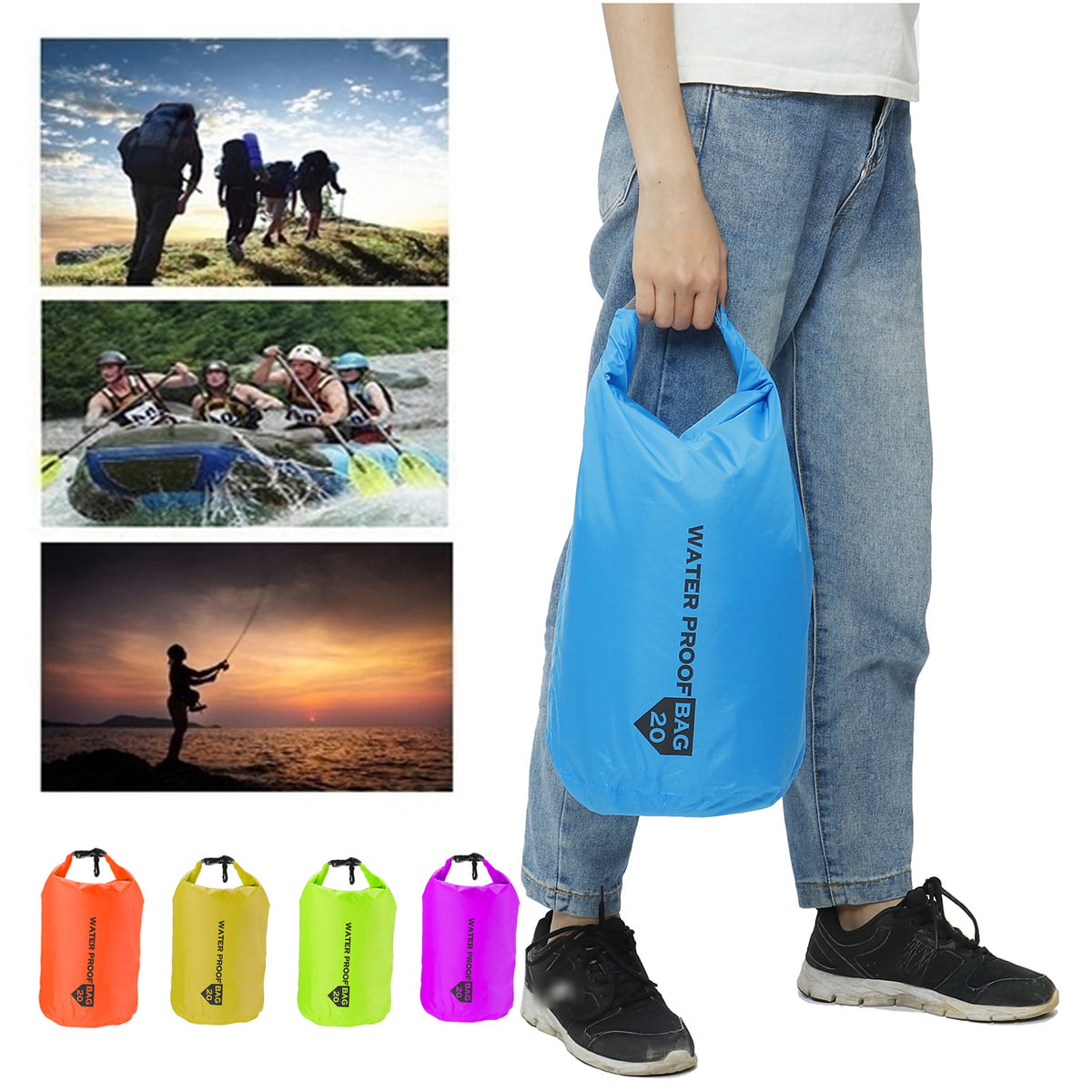 5PCS Waterproof Dry Bag Sack Canoe Kayak Cycling Camping Hiking Fishing Sailing 