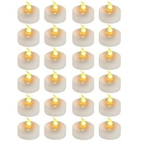 24pcs Led Tealight Candles Realistic Flameless Candles Big Capacity Battery Operated Votive Candles for Wedding and Festival Decoration Warm Yellow