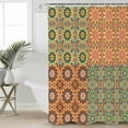 thumbnail image 4 of Vintage Ethnic Flower Pattern Shower Curtain for Bathroom, Boho Moroccan Traditional Style Waterproof Shower Curtains Washable Quick Dry with Hooks Bathtub Curtains 36x72 IN, 4 of 7