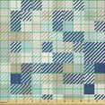 thumbnail image 2 of Ambesonne Checkered Fabric by the Yard Microfiber, Contemporary Square Art, 1 Yard, Eggshell and Dark Lavender, 2 of 2