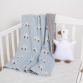 thumbnail image 4 of YIXPOH 100% Cotton Knit Baby Swaddle Blanket Soft Lightweight Receiving Stroller Blanket for Newborns Infants Toddlers Light Blue, 4 of 8