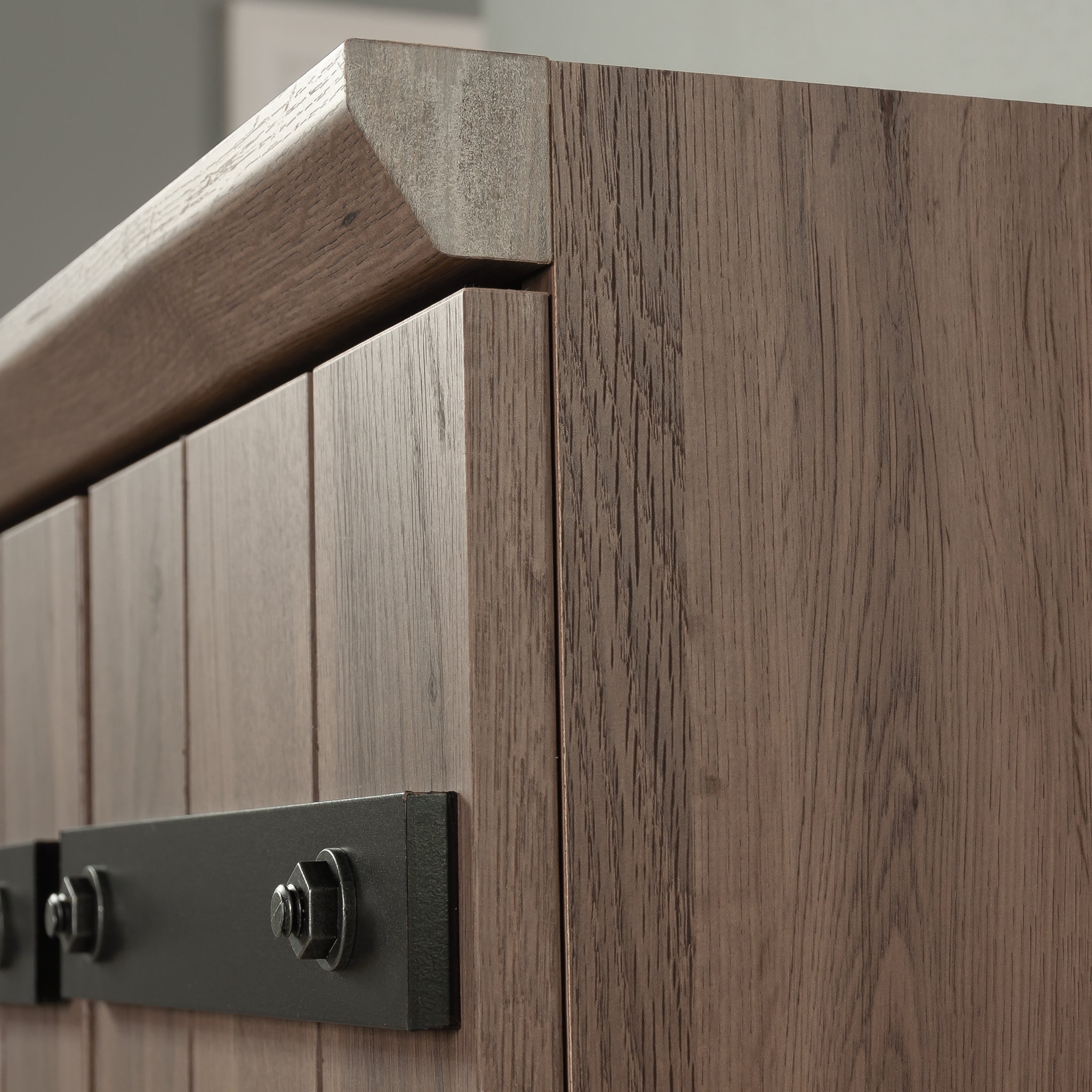 Sauder HomePlus 2-Barn Door Narrow Storage Cabinet, Salt Oak Finish