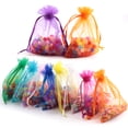 thumbnail image 2 of 100pcs/lot 5*7cm organza bag Christmas wedding gift bag jewelry packing Display jewelry bag&pouch favor bags 23 colors optional hyacinth, 2 of 6