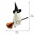 thumbnail image 3 of 2026 New 28" Hanging Flying Ghost on Witch Broom, Halloween Outdoor Decorations for Porch, Patio, Lawn & Yard, Spooky Haunted House Prop (Grey), 3 of 12