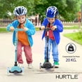 thumbnail image 4 of Monopatin Scooter para Niños de 2 a 5 Años Hurtle, 3 Ruedas con Luces LED, Mini Kickboard con Freno, Manillar Ajustable de 63 cm a 71 cm, Antideslizante, Patin del Diablo, Verde Azulado, 4 of 7