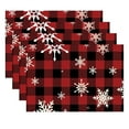 thumbnail image 2 of Neoyler 4 Pack Christmas Placemat Table Mat Christmas Thanksgiving Decorations Enhances Dining with Festive Designs Made From Easy to Clean Materials for Holiday Gatherings Meals 17.7x11.8in Red, 2 of 8