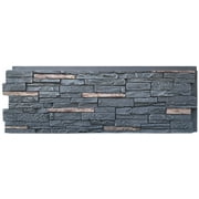 NextStone Polyurethane Faux Stone Siding Panel- Slatestone Large- Midnight Ash 43 in. x 15.5 in. for Home Improvements/ DIY Friendly (4-Pack)