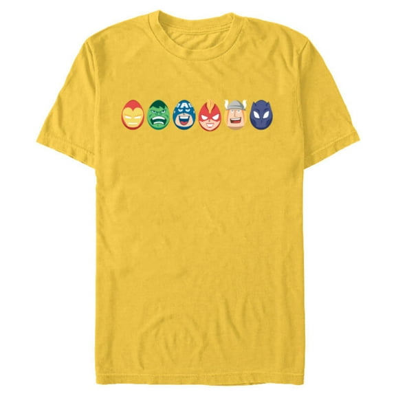 Marvel Avengers Super Heroes Toony Easter Eggs - Short Sleeve Blended T-Shirt for Adults - Customized-Yellow