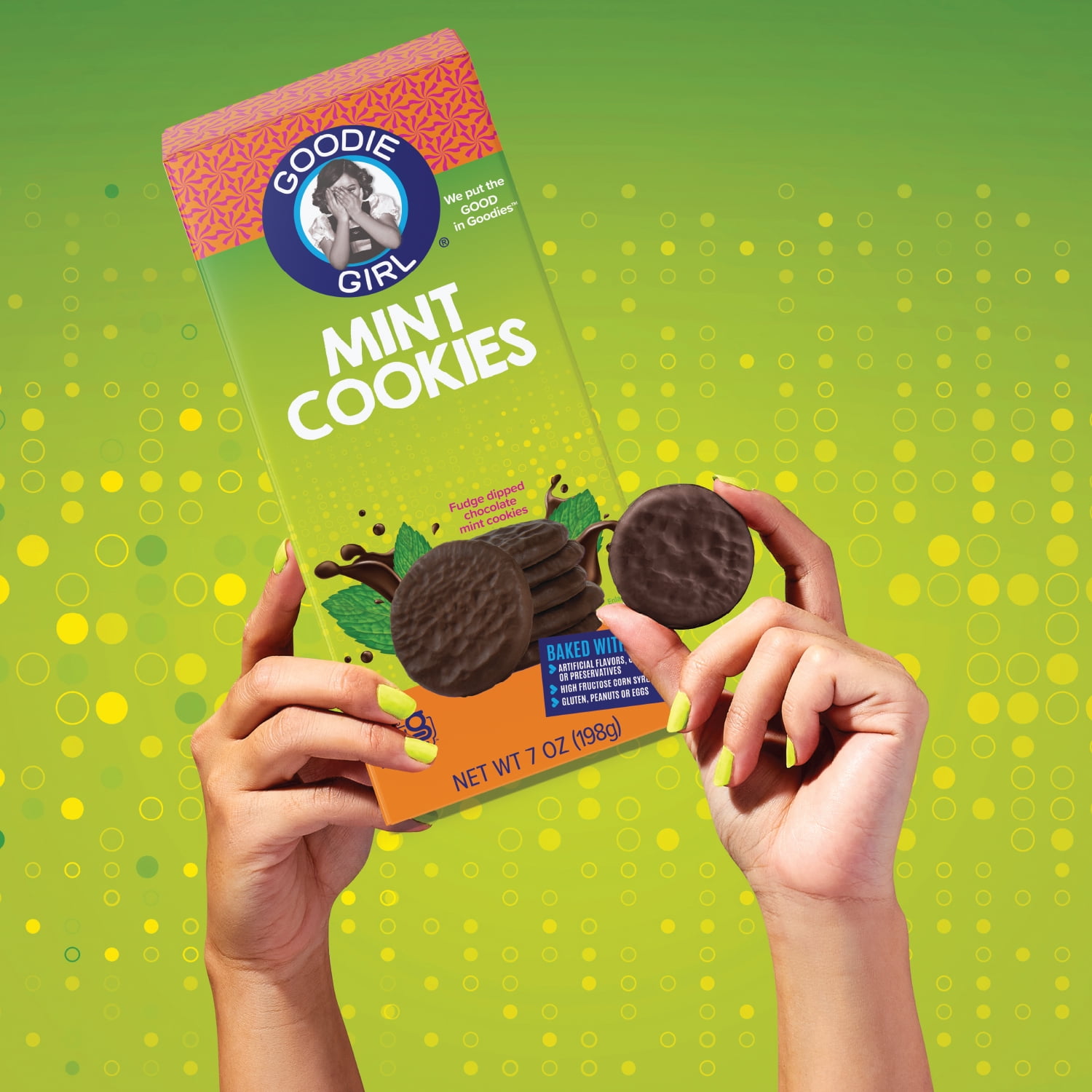 (6 pack) Goodie Girl Mint Cookies - Gluten-Free, Peanut-Free, No High Fructose Corn Syrup, 7 oz