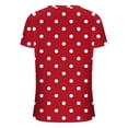 thumbnail image 4 of ZHOGXU Women's T Shirt Polka Dot Printed V Neck Short Sleeve Loose Fit Lightweight Comfortable Breathable Tee Top For Daily Wear ,Red,M, 4 of 5