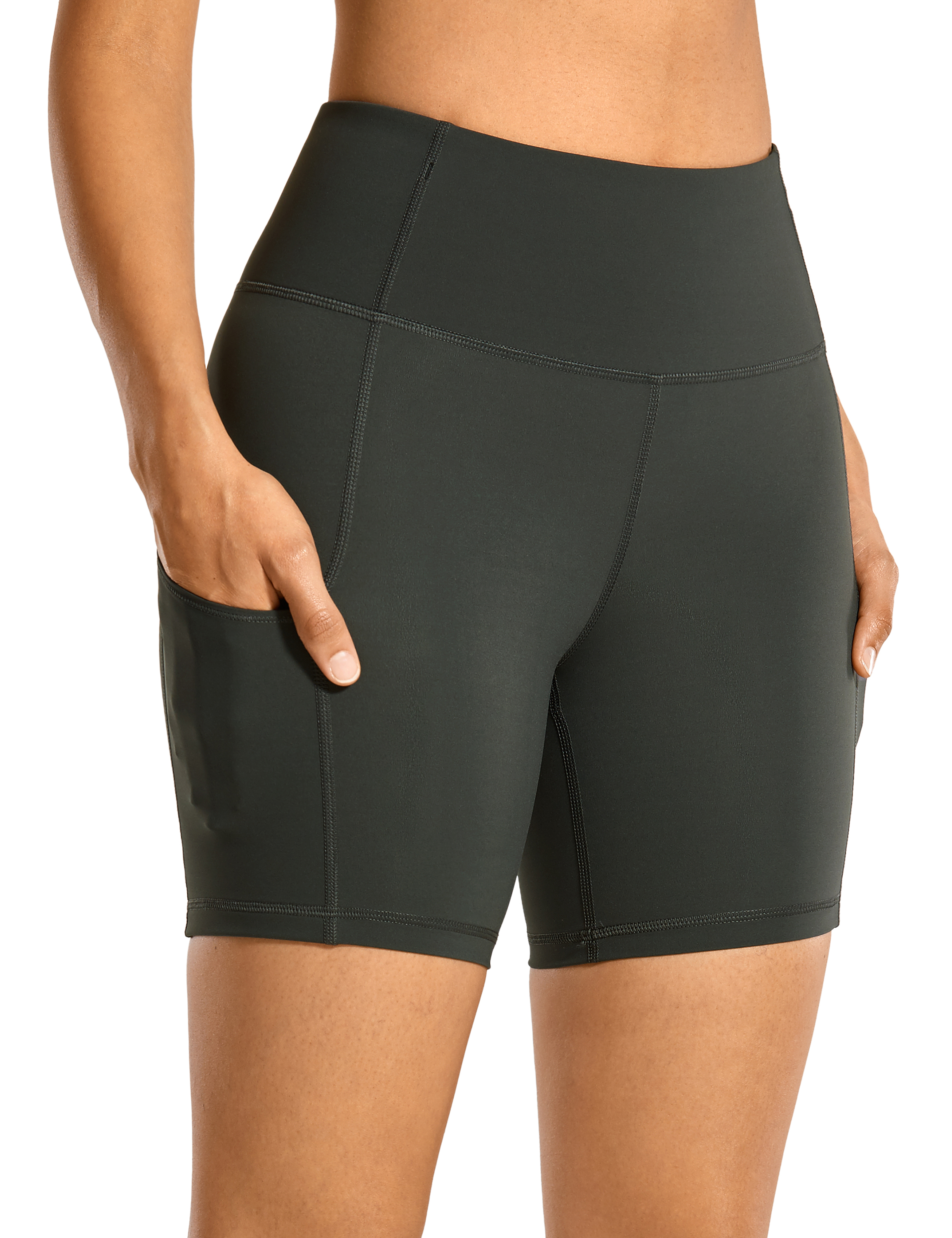 CRZ YOGA Womens Workout Shorts High Waist Yoga Biker Shorts Athletic Running Shorts with Pockets Naked Feeling 10 Inches CRZ YOGA Womens Workout Shorts High Waist Yoga Biker Shorts Athletic Running Shorts with Pockets Naked Feeling 10 Inches