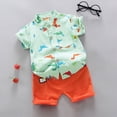thumbnail image 2 of Boys Clothes Summer Toddler Boys Shorts Outfits Summer Cute Dinosaur Short Sleeve Cute Green 3-4 Years, 2 of 9