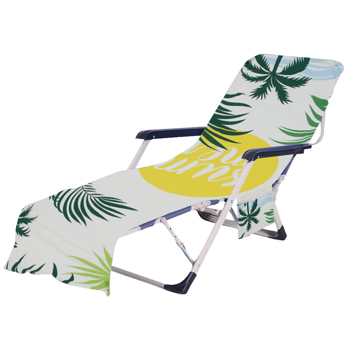 Protoiya Chair Towel,Chaise Lounge Cover with Pockets Pool Chair Towel