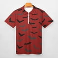 thumbnail image 3 of Bats Men Zipper T-shirt Summer Casual Short Sleeve T-shirt Top, 3 of 7