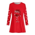 thumbnail image 4 of Womens Christmas Dress Christmas Party Dress Christmas Womens Long Sleeve Crew Neck Deer Printed Soft Dress Fashion Party Swing Dress, 4 of 4