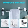 thumbnail image 3 of YDmeet Extendable Towel Rack Wall Mounted 304 Stainless Steel Chrome, Adjustable 14.5-23.6 inch for Bathroom, 3 of 7