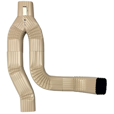 Offset Downspout Diverter for Rain Barrels (2X3, ANTIQUE IVORY)
