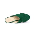 thumbnail image 4 of BLISSFUL STEP Women's Sandals Block Heels Crisscross Strap Mules Slide Sandals Green 9, 4 of 8