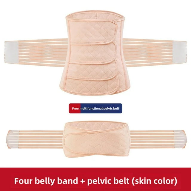 Binder Post-Partum pour Femmes - 4 Niveaux de Force, Coton, Contrôle de l'Estomac, Gaine de Compression