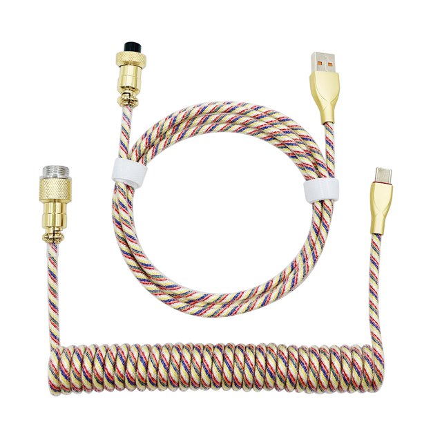 Cable USB Tipo C Teclado Mecánico Resorte en Espiral Wdftyju