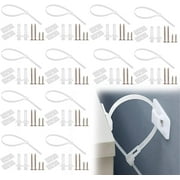 108Pcs White Nylon Anti Rewind Furniture Straps Quality Flame Retardant Furniture Wall Anchor Crack Resistant Easy Installation Ideal for Child Safety Prevent Furniture from Tipping Over
