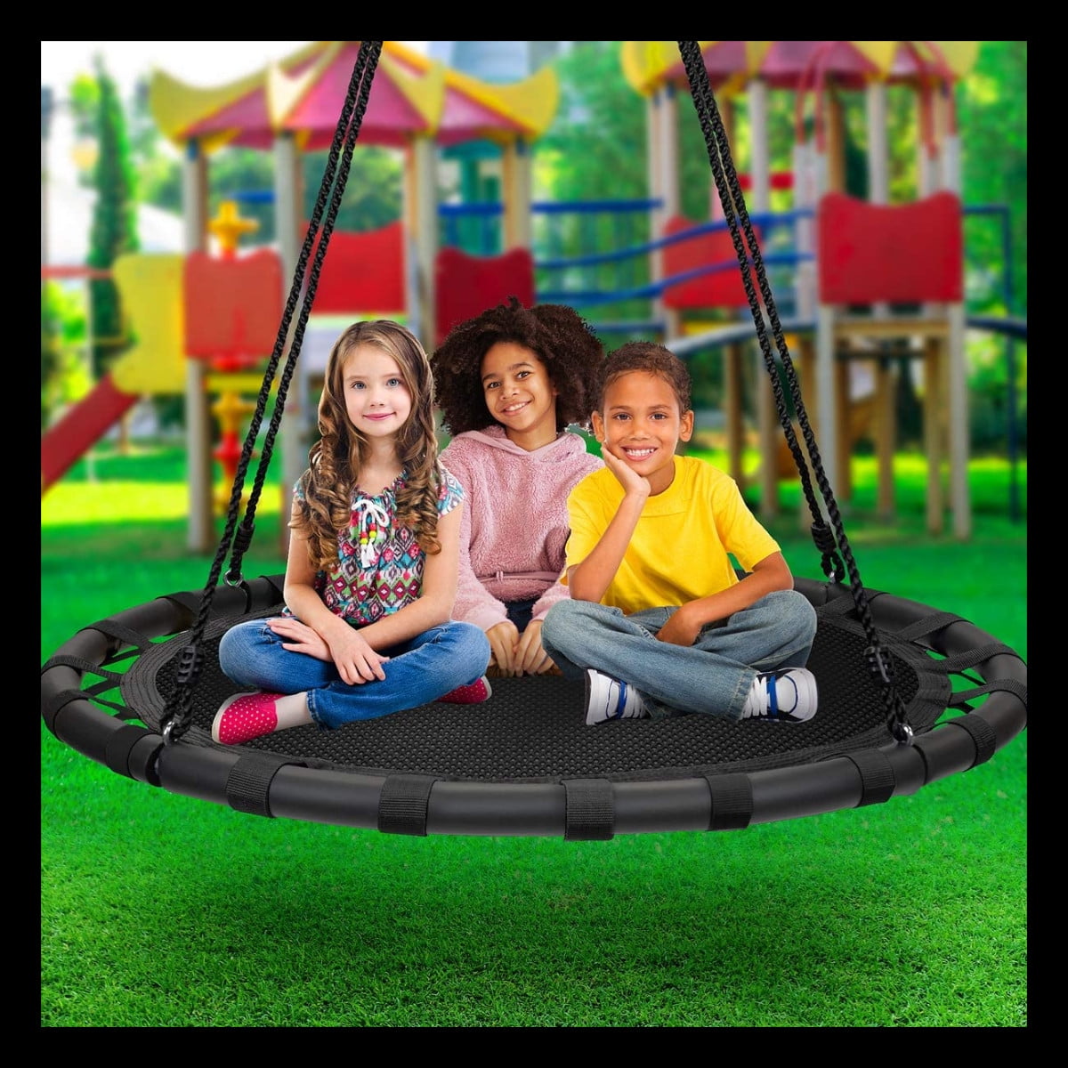 40" Flying Saucer Tree Swing Nest 700 lbs Children's Colorful Swing Easy Install 