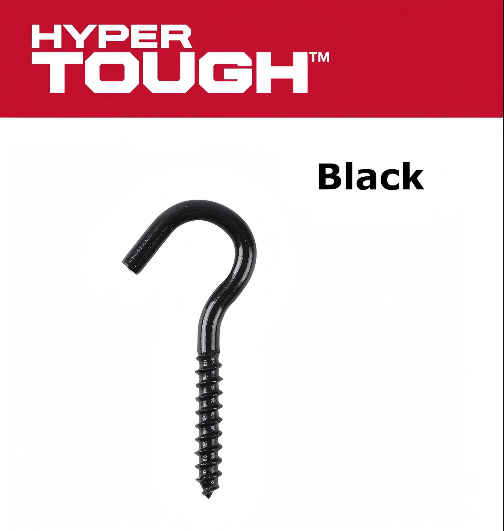 Hyper Tough Steel Screw Hook 5/16 inch x 4 inch Black