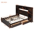 thumbnail image 2 of Harper & Bright Designs Queen Size Platform Bed with All-in-One Cabinet and Storage Shelf, Wooden Queen Bed Frame with 4 Drawers and Sockets, Espresso, 2 of 17