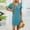 Blue, variant on QUNYINEY Women's Nightgown Red Cotton Button Short Sleeve Sleep Dress Knee Length Comfy V Neck Women Sleepwear