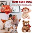 thumbnail image 2 of Cute Rose Bear Toy With Hat Soft Plush Doll Girl Friend Birthday Gift, 2 of 5