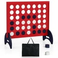 thumbnail image 1 of Costway 4-in-a-row Game Set with 42 PCS Chips & 600D Oxford Fabric Carrying Bag Wooden Red, 1 of 10