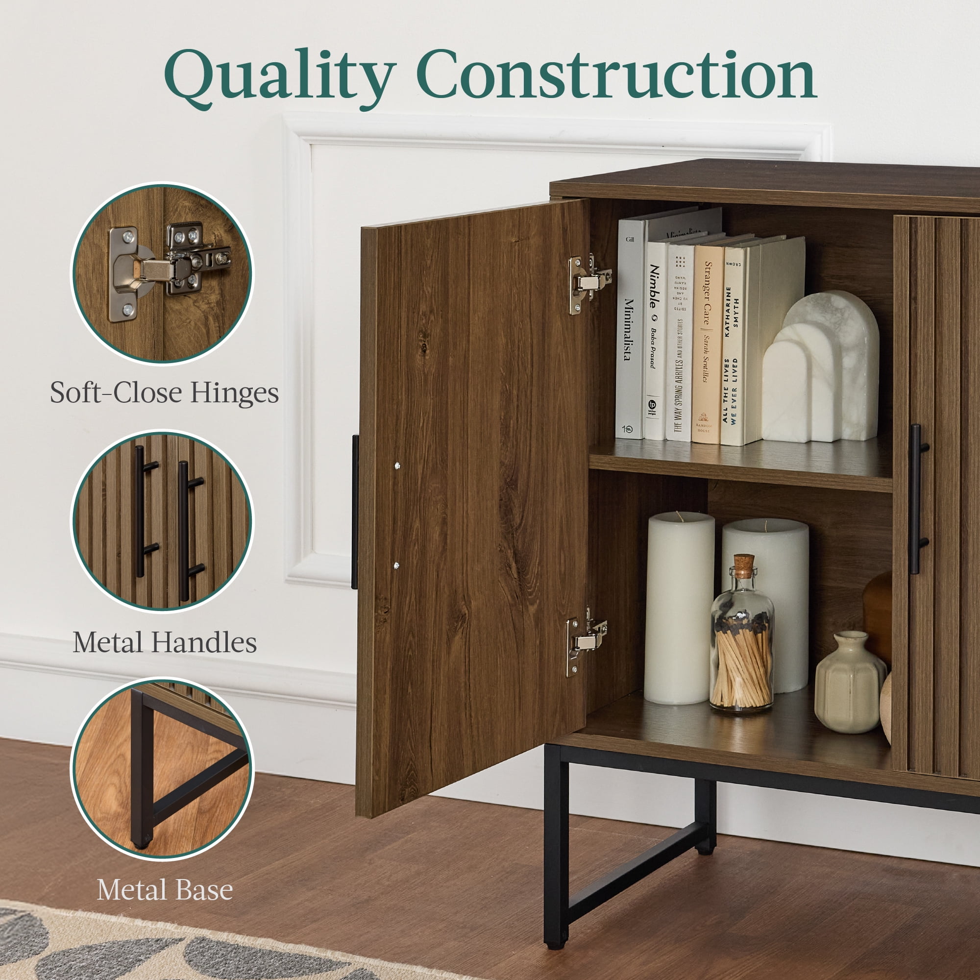 Best Choice 2-Door Slatted Storage Cabinet - Brown