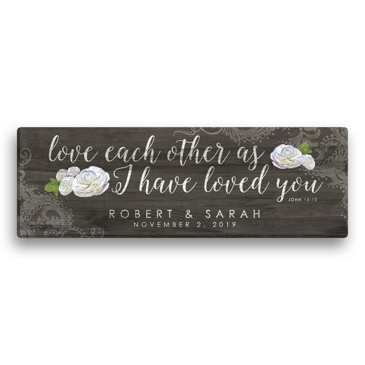 Personalized Love Each Other Floral Canvas Print