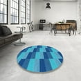 thumbnail image 4 of Ahgly Company Machine Washable Indoor Rectangle Transitional Blue Area Rugs, 4' x 6', 4 of 7