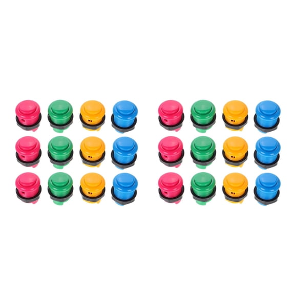 FRCOLOR 24 PCS Game Push Button Replacement Round Push Button Switch for Street Video Games Accessories