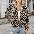 thumbnail image 3 of Jackets for Women Winter Coat Jackets Flannel Stand Collar Jacket(Leopard Print Pattern,Size:S-4XL), 3 of 7