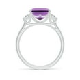 thumbnail image 2 of ANGARA Natural 4 Ct. Amethyst with Diamond Classic Ring in 14K White Gold for Women (Ring Size: 4.5), 2 of 9