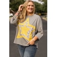 thumbnail image 5 of Redhotype Elegant Grey Floral Patches Top, 3/4 Sleeve, Size Flex!, 5 of 8