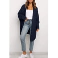 thumbnail image 3 of SURJDE Women's Long Batwing Sleeve Open Front Chunky Knit Cardigan Sweater, 3 of 7