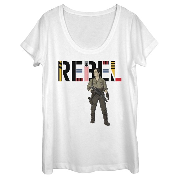 Women's Star Wars: The Rise of Skywalker Rebel Rose Scoop Neck White Large