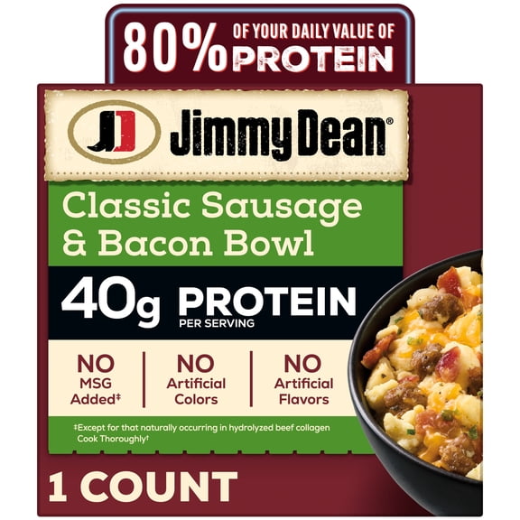Jimmy Dean Protein Breakfast Bowl, Classic Sausage, Bacon, Cheese & Scrambled Egg, Frozen, 7.25 oz