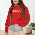 thumbnail image 4 of XEGLSBU Hoodies for Girls 10-12 Navy Blue Children's Autumn And Winter Part Letter Printed Round Neck Long Sleeved Sweatshirt Red-B Size 5-6 Years, 4 of 7